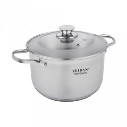 "Zeidan" Кастрюля из нержавеющей стали 2,1л, д16см, 5-и степовое капсулированное дно, стеклянная крышка с матовой тонировкой, внутренняя - зеркальная полировка, снаружи - матовая полировка, подарочная упаковка (Китай) Подходит для всех видов плит, вк