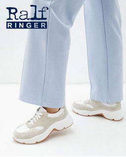Кроссовки Ralf Ringer GREY молочные из натуральной кожи