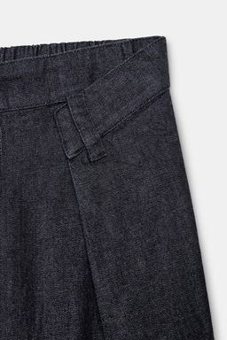 PLEATED DENIM-EFFECT TROUSERS - Zara фото 10