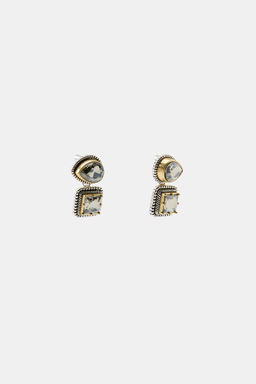 DOUBLE RHINESTONE EARRINGS - Zara фото 3