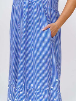 Платье женское, цвет голубой белый