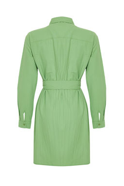 Yesil Kusakl? Kumas Dokulu Mini Dokuma Gomlek Elbise TWOSS24EL00316 - Trendyolmilla фото 8