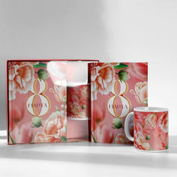 Подарочный набор: ежедневник А5, 80 листов и кружка С 8 марта