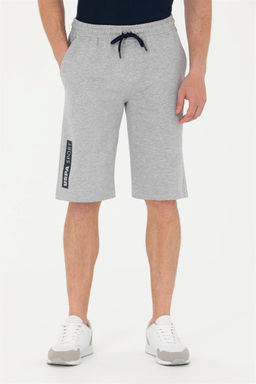 Мужские серые меланжевые вязаные шорты - U.s. polo assn фото 2