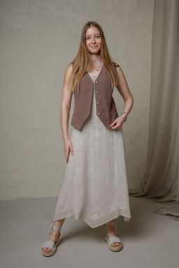 100% ЛЁН стильный жилет полуприлегающий