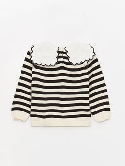 Bebe Yaka Uzun Kollu ?izgili K?z Bebek Triko Kazak - Waikiki фото 3