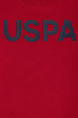 Детский красный базовый свитшот с круглым вырезом - U.s. polo assn фото 6