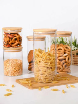 Стеклянная банка для сыпучих продуктов с крышкой BAMBU, объем: 0,6 л арт.004450 /Mallony/  фото 10