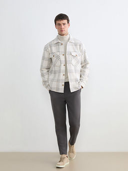 Regular Fit Ekose Erkek G?mlek Ceket