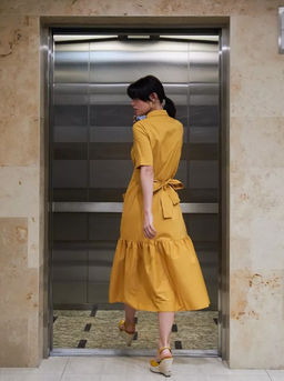 Платье хлопок OD-791-4 горчица OD-791-4