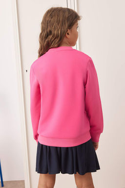 Ac?k Turuncu Pamuklu Cicekli K?z Cocuk Regular Orme Sweatshirt TKDAW25SW00020 - Trendyolmilla фото 7