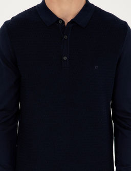 Темно-синий свитер обычного кроя - Cacharel фото 7