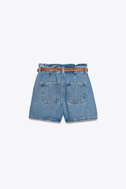HIGH-WAIST Z1975 PAPERBAG DENIM BERMUDA SHORTS - Zara фото 25