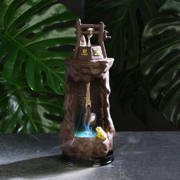 Подставка для благовоний TAKE IT EASY «Колодец», набор благовоний конусы, стелющийся дым, 25×10×10 см, с подсветкой, батарейки LR=44