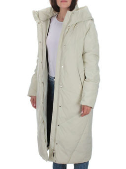22339 BEIGE Пальто стеганое зимнее женское (200 гр. холлофайбера) - Фабричный китай фото 9