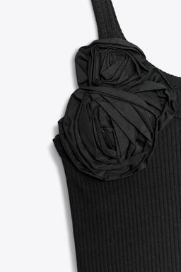 RIBBED FLORAL TOP - Zara фото 6