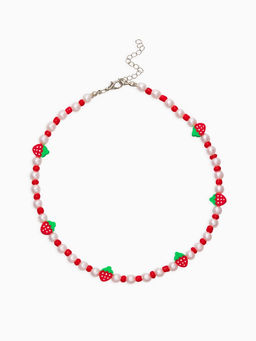 Цена за 2 шт. Бусы детские «Выбражулька. Клубники», жемчуг, 34.5 см, красно-белый