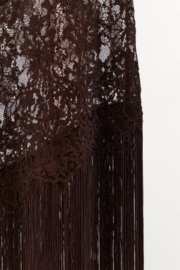 LACE AND FRINGED STRAPPY DRESS - Zara фото 14