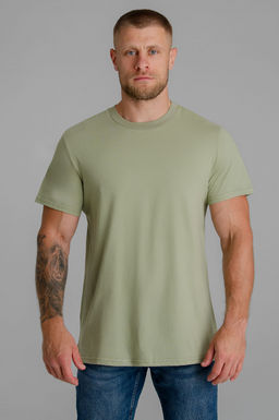 Арт. 61112/5 Футболка мужская однотонная 48-58 (6 шт) Цвет:хаки