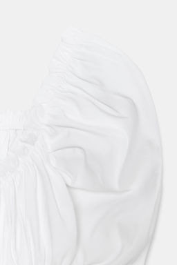 TOP FRUNCES MANGA ABULLONADA / Blanco - Zara фото 6