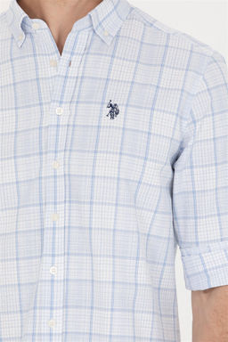 U. S. Polo Assn Мужская синяя рубашка в клетку - U.s. polo assn фото 14