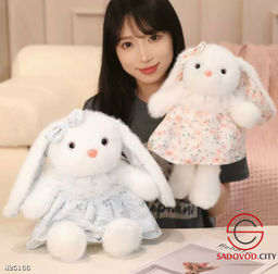 Плюшевая мягкая игрушка зайка в платье