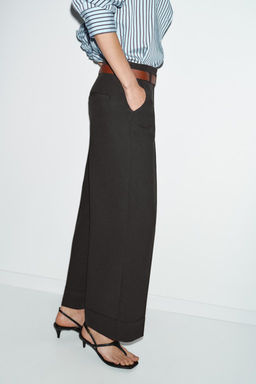TROUSERS WITH TURN-UP CUFFS AND BELT - Zara фото 28