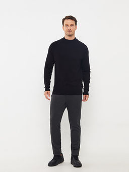 Yar?m Bal?k?? Yaka Uzun Kollu Erkek Triko Kazak