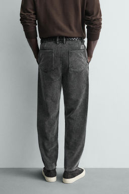 PANTAL?N CARROT FIT PANA / Gris oscuro - Zara фото 11