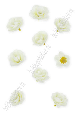Головки цветов "Роза" 3,5 см (20 шт) SF-7874, белый