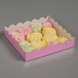 Цена за 10 шт. Коробочка для печенья с PVC крышкой, сиреневая, 12 х 12 х 3 см