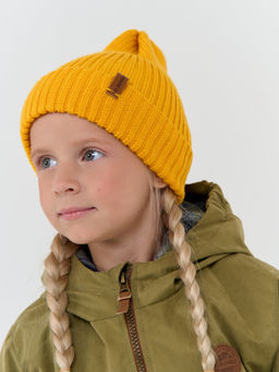 Шапка тыква из смесовой шерсти однослойная Горчица - Bungly фото 5