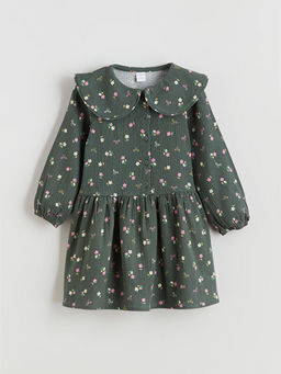 Bebe Yaka ?i?ekli K?z ?ocuk M?slin Elbise