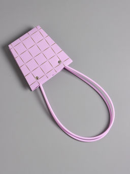 Цена за 10 шт. Сумка переноска для цветов, лиловая влагостойкая, с тиснением, 13×9.5×13±5% см