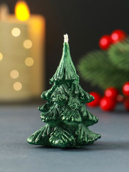 Свеча декоративная «Ёлочка», 7 см, зелёная, МИКС