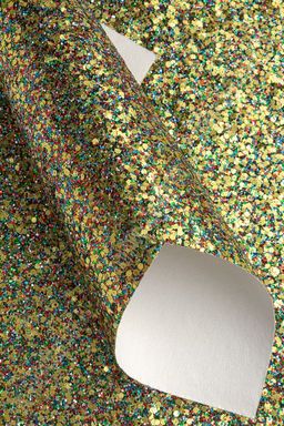 Кожзам "Крупные блестки" А4 (5 листов) SF-5983, золото №6