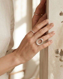 Кольцо с белым серебрением