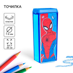 Цена за 24 шт. Точилка пластиковая прямоугольная, «Человек-паук»