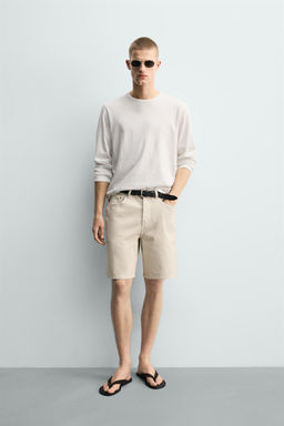 BERMUDA DENIM STRAIGHT FIT / Blanco roto