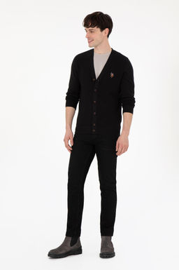 Мужской черный базовый трикотажный кардиган Неожиданная скидка в корзине - U.s. polo assn фото 4