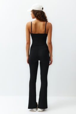 TRENDYOLMILLA Siyah Ekstra Toparlay?c? Ayarlanabilir Ip Ask?l? Destekli Yoga Orme Spor Tulum THMSS24TU00005  фото 6
