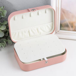 Шкатулка кожзам для украшений Матовая гладь розовая пудра 16х11х5 см - Simaland фото 2