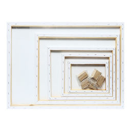 Холсты на подрамнике, 5 штук: 18×24 см, 24×30 см, 30×40 см, 40×50 см, 50×70 см, хлопок 100%, мелкозернистый, 280 г/м²