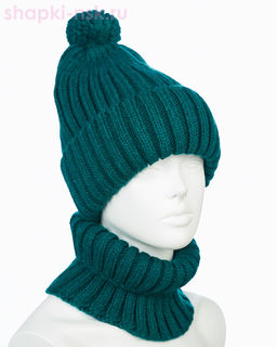 001223 F 1A Питео B Комплект женский флис (колпак+снуд) (56-58)