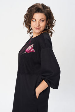 Платье Gizart 5356/1-Р Черный+маки