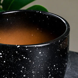 Горшок для цветов Гранит, 2.5 л, d=19 см, h=18 см, керамика, с поддоном, чёрный - Simaland фото 2