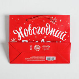 Цена за 3 шт. Пакет подарочный новогодний ламинированный Новогодний подарок, S 5.5 см ? 15 см ? 12 см