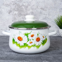 Кастрюля 2.0л конич. Ромашки белосн.1с45я