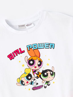Bisiklet Yaka PowerPuff Girls Bask?l? K?z ?ocuk Crop Ti??rt - Waikiki фото 2