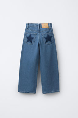 WIDE-LEG JEANS WITH STAR PATCHES - Zara фото 2